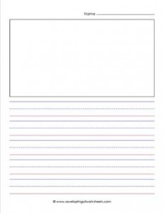 primary lined paper - portrait - 3/4" - name - picture