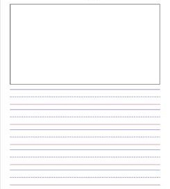 Kindergarten Writing Paper - Lined Paper with Boxes for Pictures