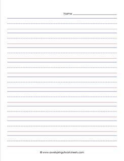 primary lined paper - portrait - 3/4" - name