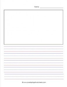 primary lined paper - portrait - 5/8 inch - name - picture