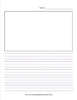 primary lined paper - portrait - 5/8 inch - name - picture