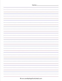 primary lined paper - portrait - 5/8 inch - name