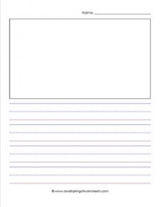 primary lined paper - portrait - 7/8" - name & picture