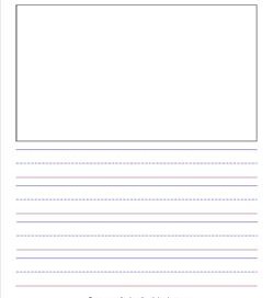 primary lined paper - portrait - 7/8" - name & picture