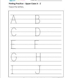 printing practice - upper case letters a-z - multi-page - handwriting practice for kindergarten