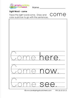 sight word come