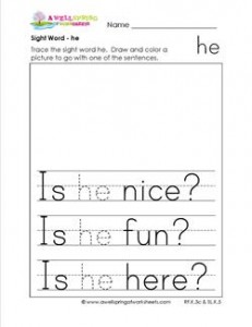 sight word he