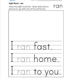 sight word ran