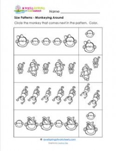 Size Patterns - Monkeying Around - Pattern Worksheets