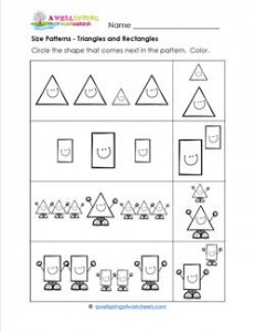 Size Patterns - Triangles & Rectangles - Pattern Worksheets