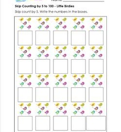 skip counting by 5 to 100 little birdies