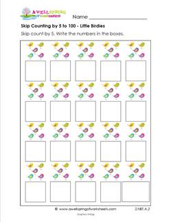 skip counting by 5 to 100 little birdies