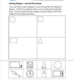 Sorting Shapes - Around the House - Kindergarten Geometry