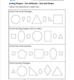 Sorting Shapes - Two Attributes - Size and Shape