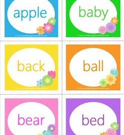 spring dolch sight word flashcards nouns