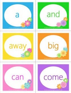 spring dolch sight word flashcards pre-primer