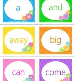 spring dolch sight word flashcards pre-primer