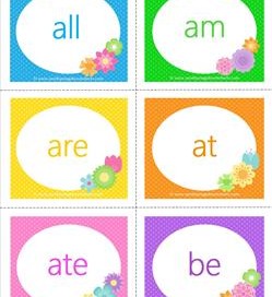 spring dolch sight word flashcards primer