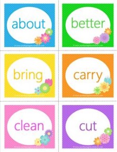 spring dolch sight word flashcards third grade