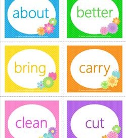 spring dolch sight word flashcards third grade