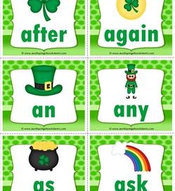 st patricks day dolch sight word flashcards