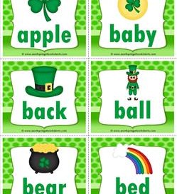 st patricks day dolch sight word flashcards nouns