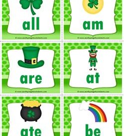 st patricks day dolch sight word flashcards primer