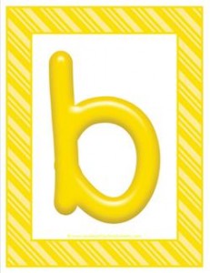 stripes and candy colorful letters lowercase b