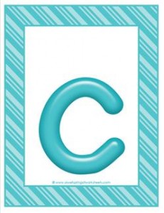 stripes and candy colorful letters lowercase c