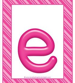 stripes and candy colorful letters lowercase e