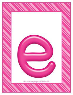 stripes and candy colorful letters lowercase e