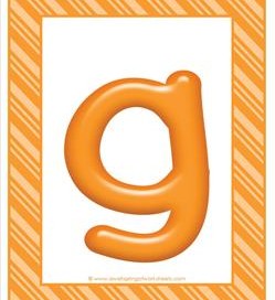 stripes and candy colorful letters lowercase g