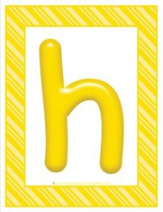 stripes and candy colorful letters lowercase h