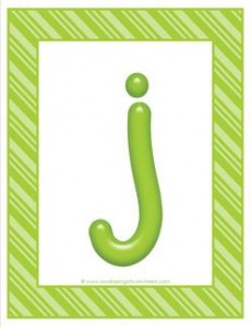 stripes and candy colorful letters lowercase j