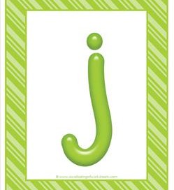 stripes and candy colorful letters lowercase j