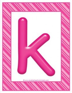 stripes and candy colorful letters lowercase k