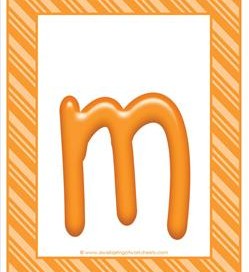 stripes and candy colorful letters lowercase m