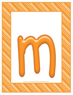 stripes and candy colorful letters lowercase m