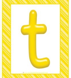 stripes and candy colorful letters lowercase t