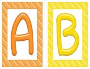 stripes and candy colorful letters - uppercase AB