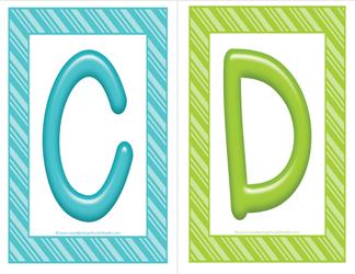 stripes and candy colorful letters - uppercase CD