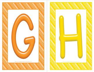 stripes and candy colorful letters - uppercase GH