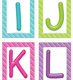 stripes and candy colorful letters - uppercase IJKL