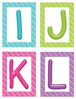 stripes and candy colorful letters - uppercase IJKL