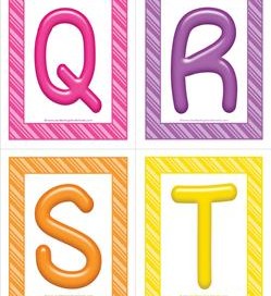stripes and candy colorful letters - uppercase QRST