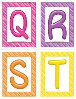 stripes and candy colorful letters - uppercase QRST