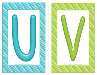 stripes and candy colorful letters - uppercase UV