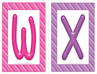 stripes and candy colorful letters - uppercase WX