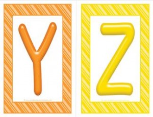 stripes and candy colorful letters - uppercase YZ