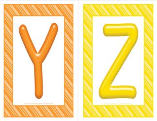 stripes and candy colorful letters - uppercase YZ